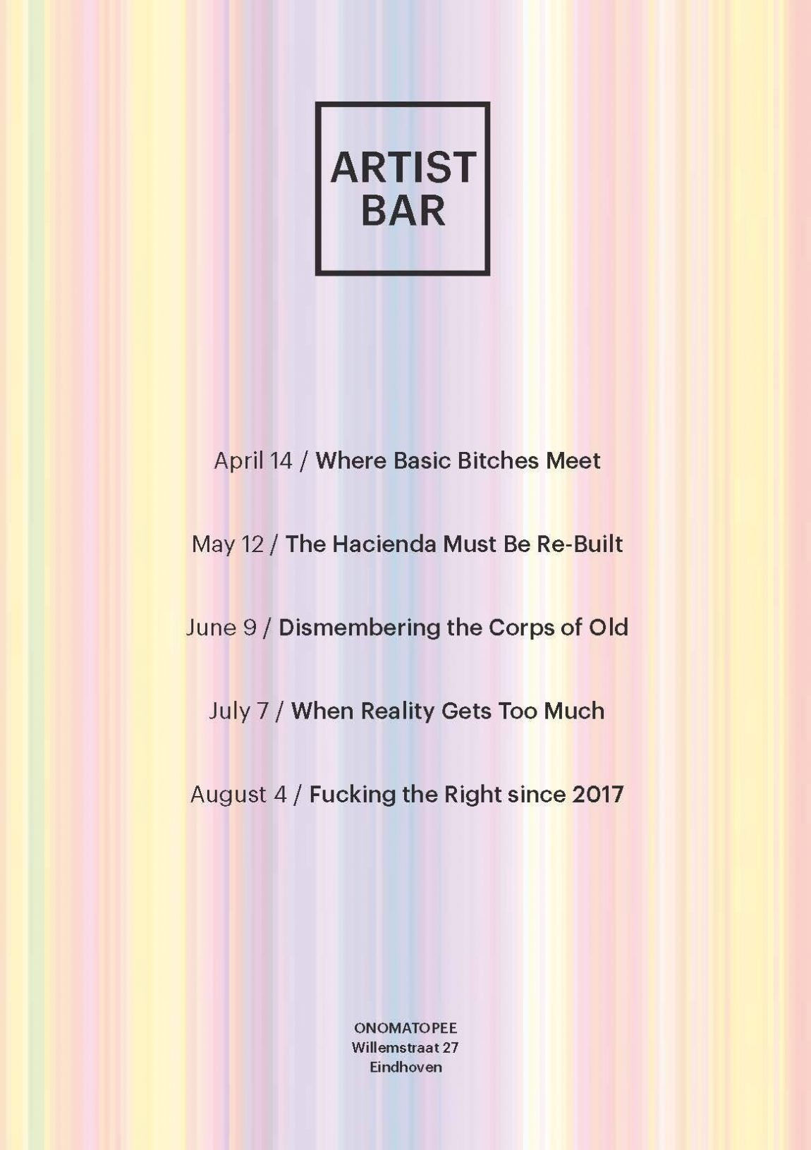 Artist Bar - Where Reality Gets Too Much