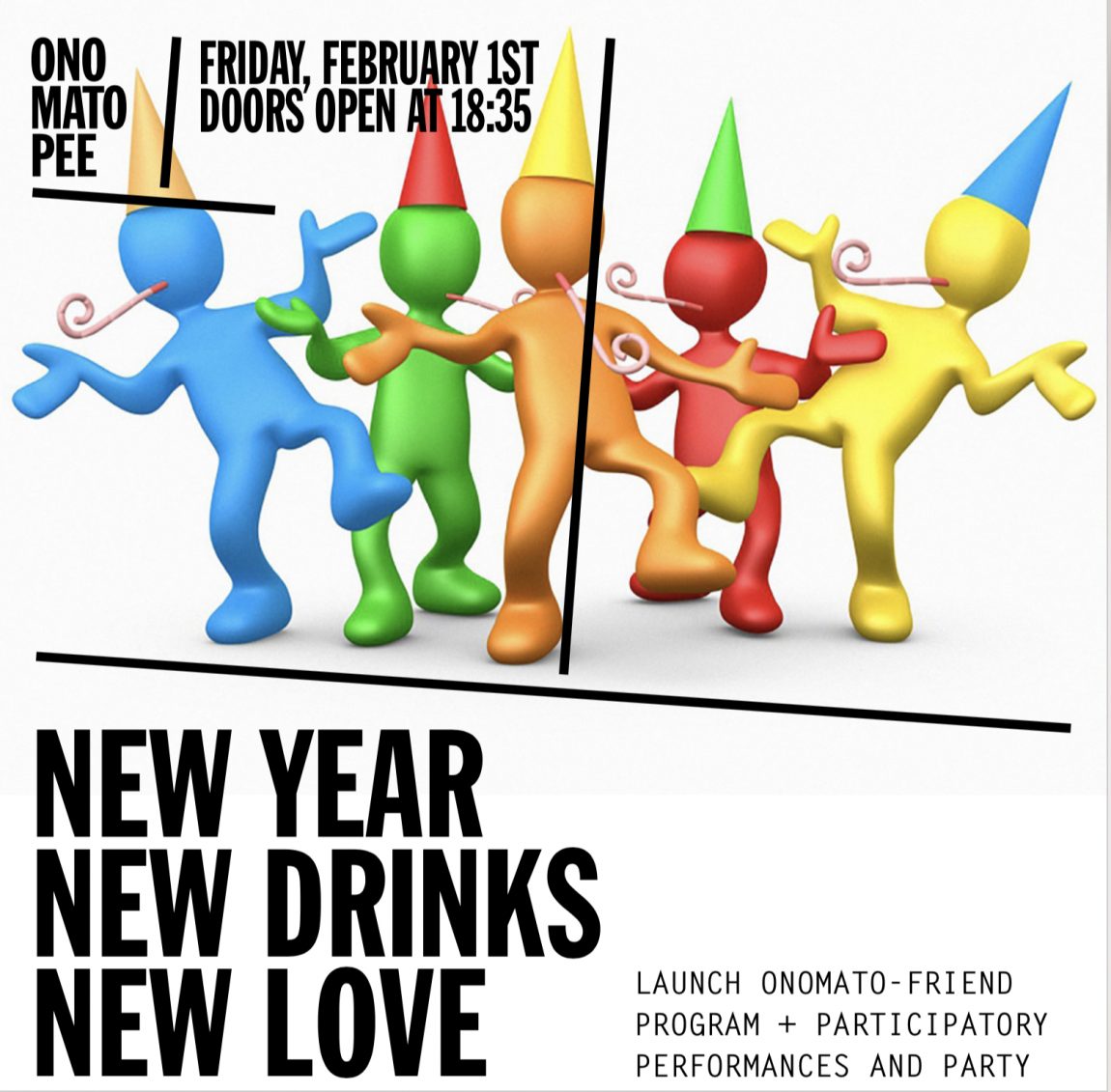 New Year, New Drinks, New Love - launch friend-program + participatory performance  + party!